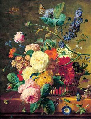 Jan van Huysum Basket of Flowers oil painting picture